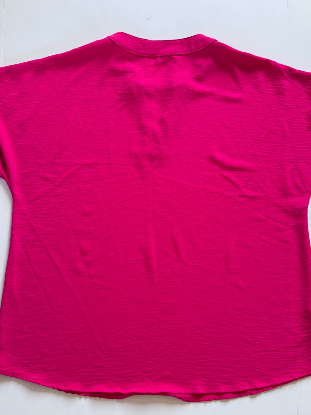 Women’s Fuchsia Notch-Neck Cap Sleeve Top - Picture 3 of 6